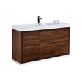 60 in. Single Sink Free Standing Walnut Bathroom Vanity P97065