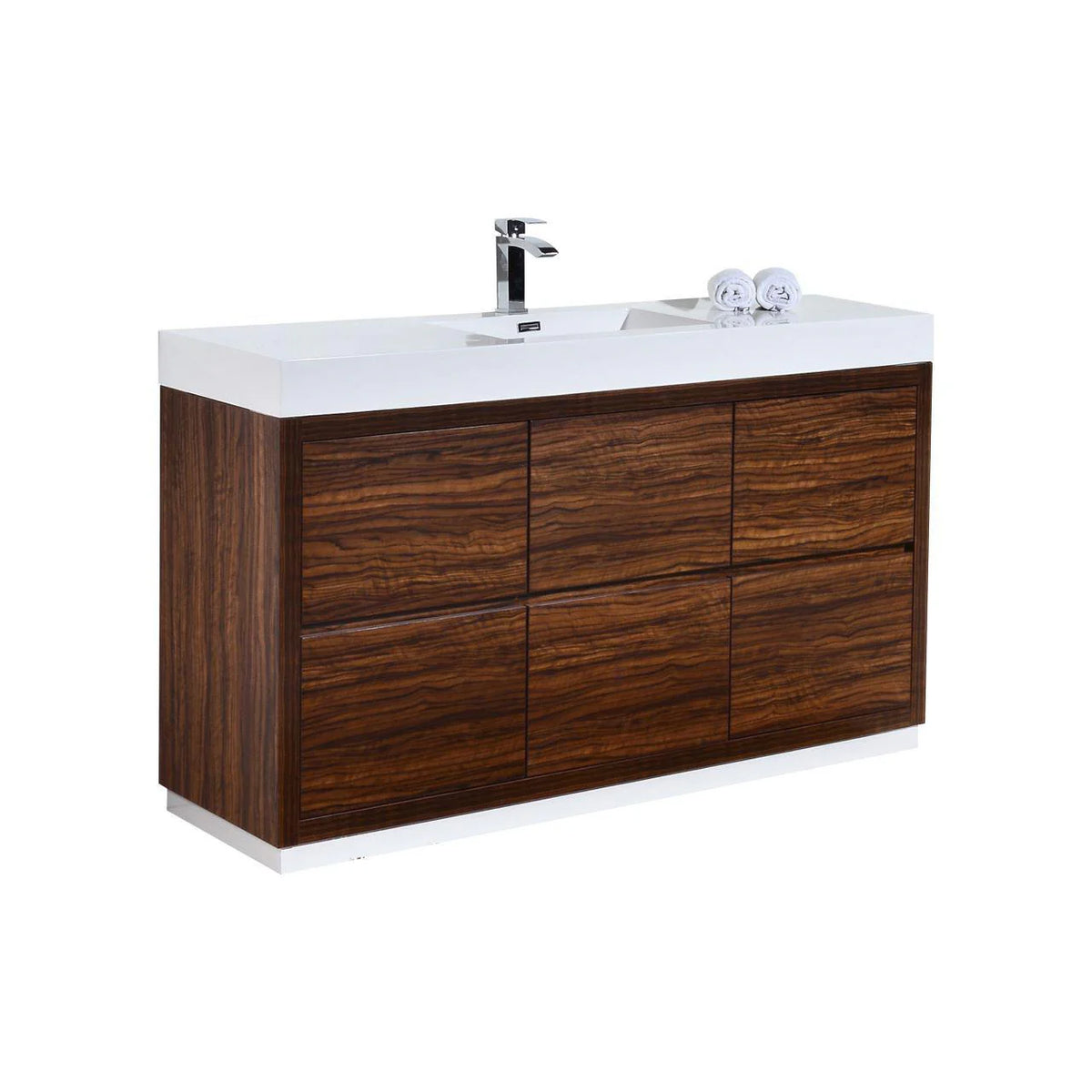60 in. Single Sink Free Standing Walnut Bathroom Vanity P97065