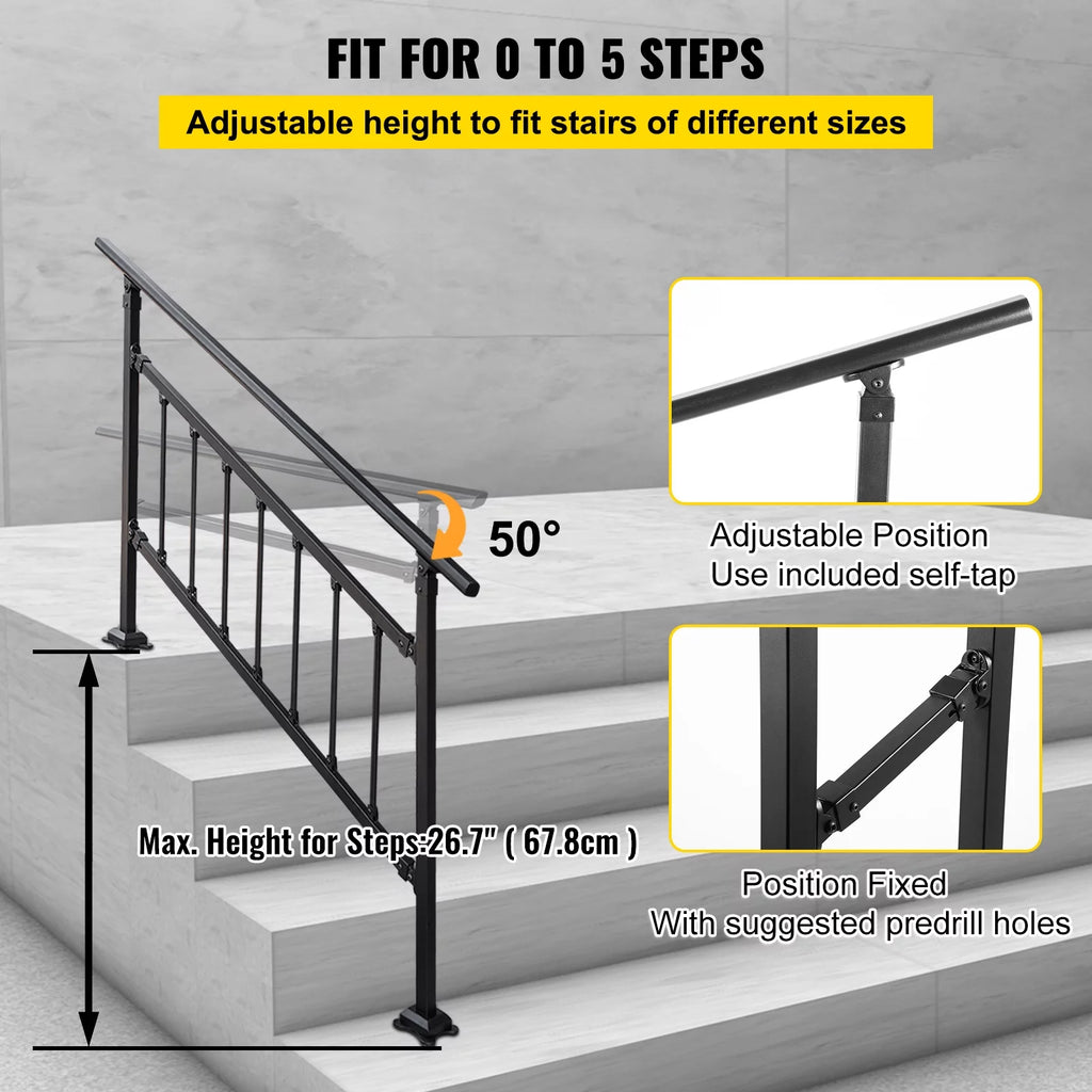 Black Handrail Stair Railing Kit L551131