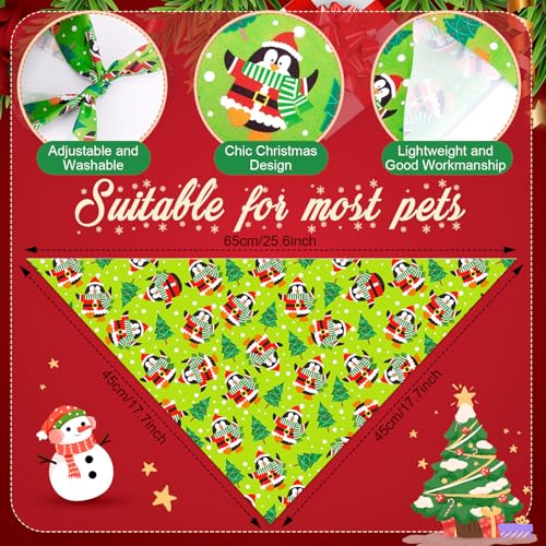 100 Pcs Christmas Dog Bandanas and Collar Bow Ties Set A2338