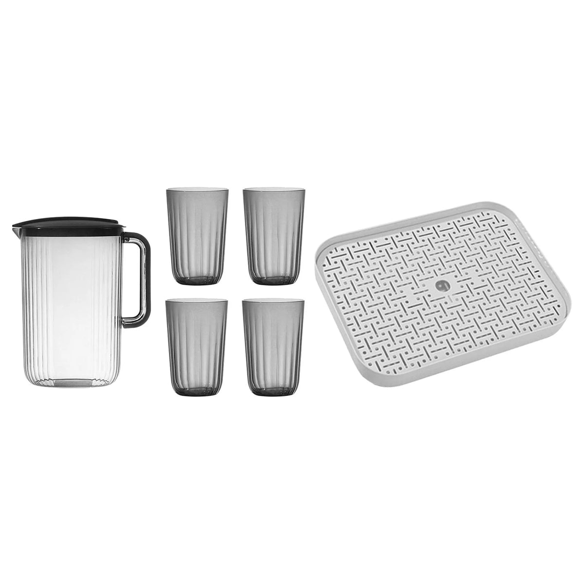 Gray 2000ml Fridge Pitcher with Lid, 6Pcs T728