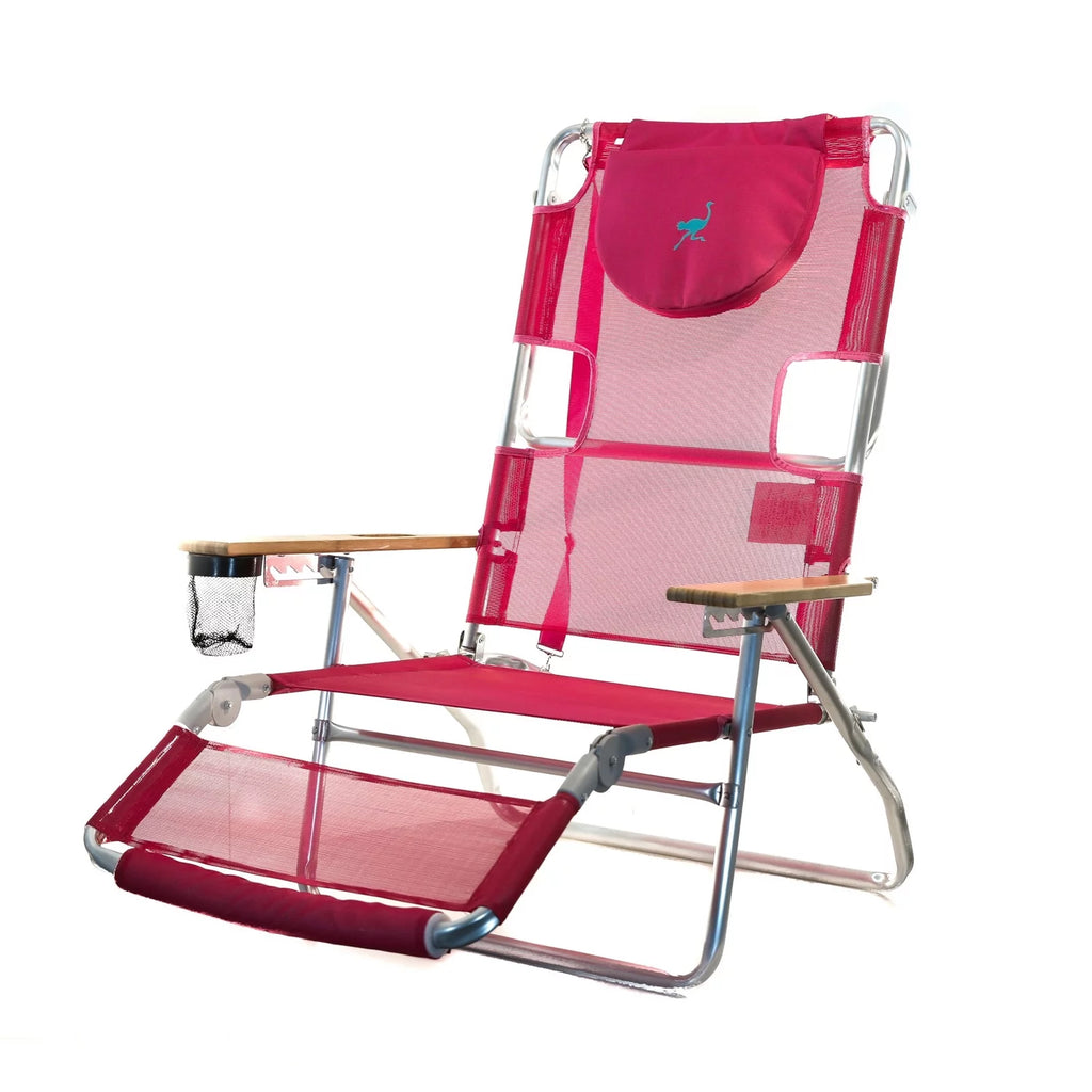 Light Aluminum Multi-Position Reclining Beach Chair, Pink 2 Pack Y15735