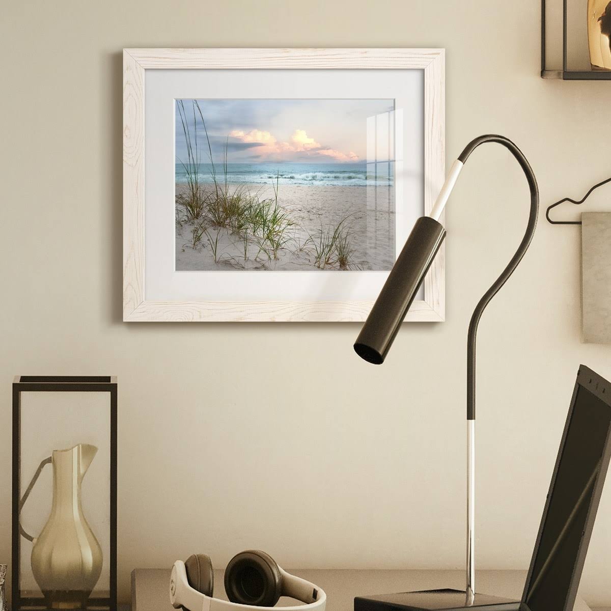 White Framed Print B897