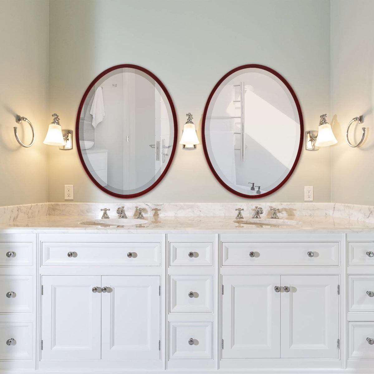 Black Cherry Oval Mirror S215