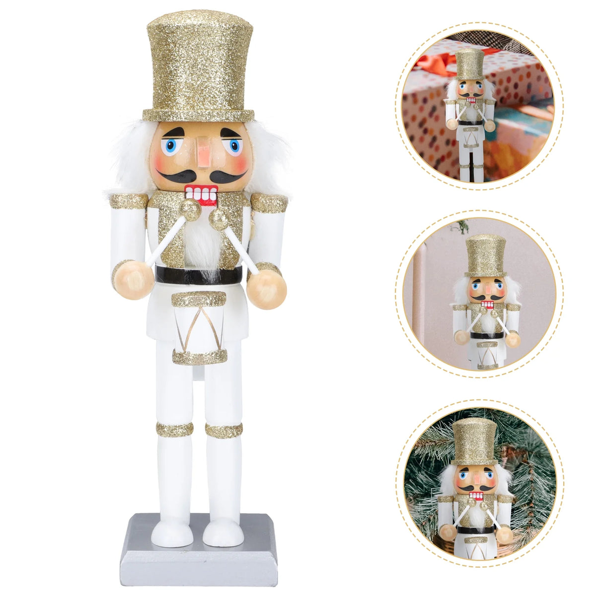 White Wooden Nutcracker Soldier Doll Christmas Decor H8242
