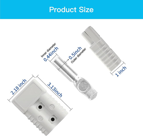 10 Pcs 1/0 Gauge 175A Battery Quick Connect Disconnect with Handle Grey Y874272