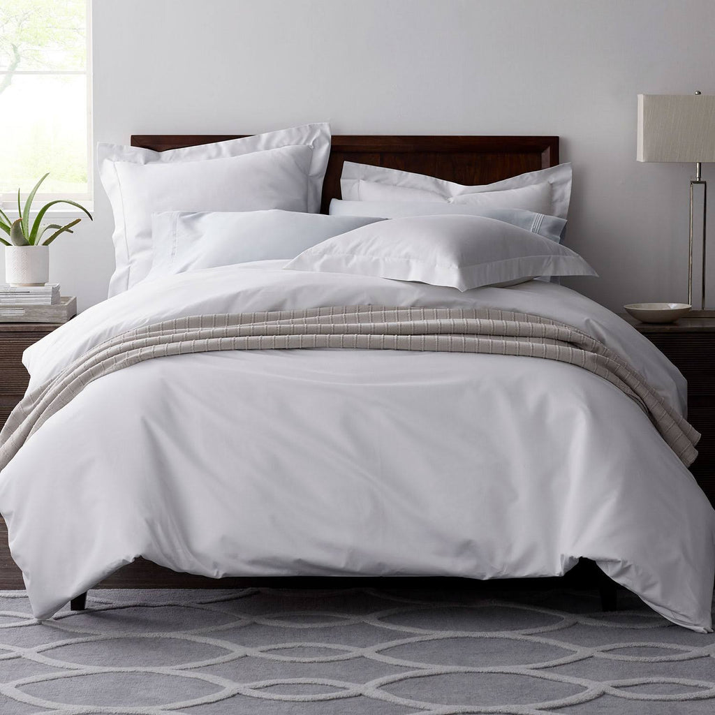 Pearl Gray Solid Egyptian Cotton Sateen Oversized Queen Duvet Cover N501422