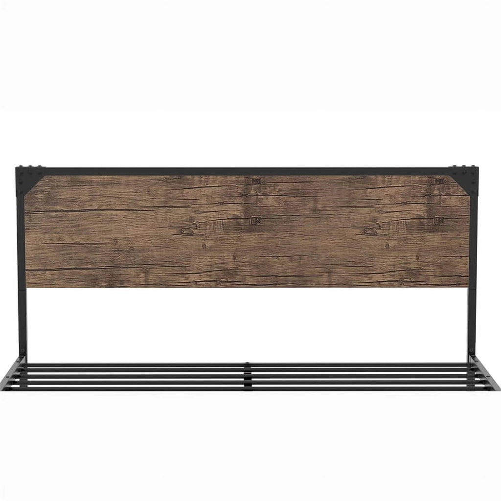 Queen Metal Platform Bed in Brown Q85499