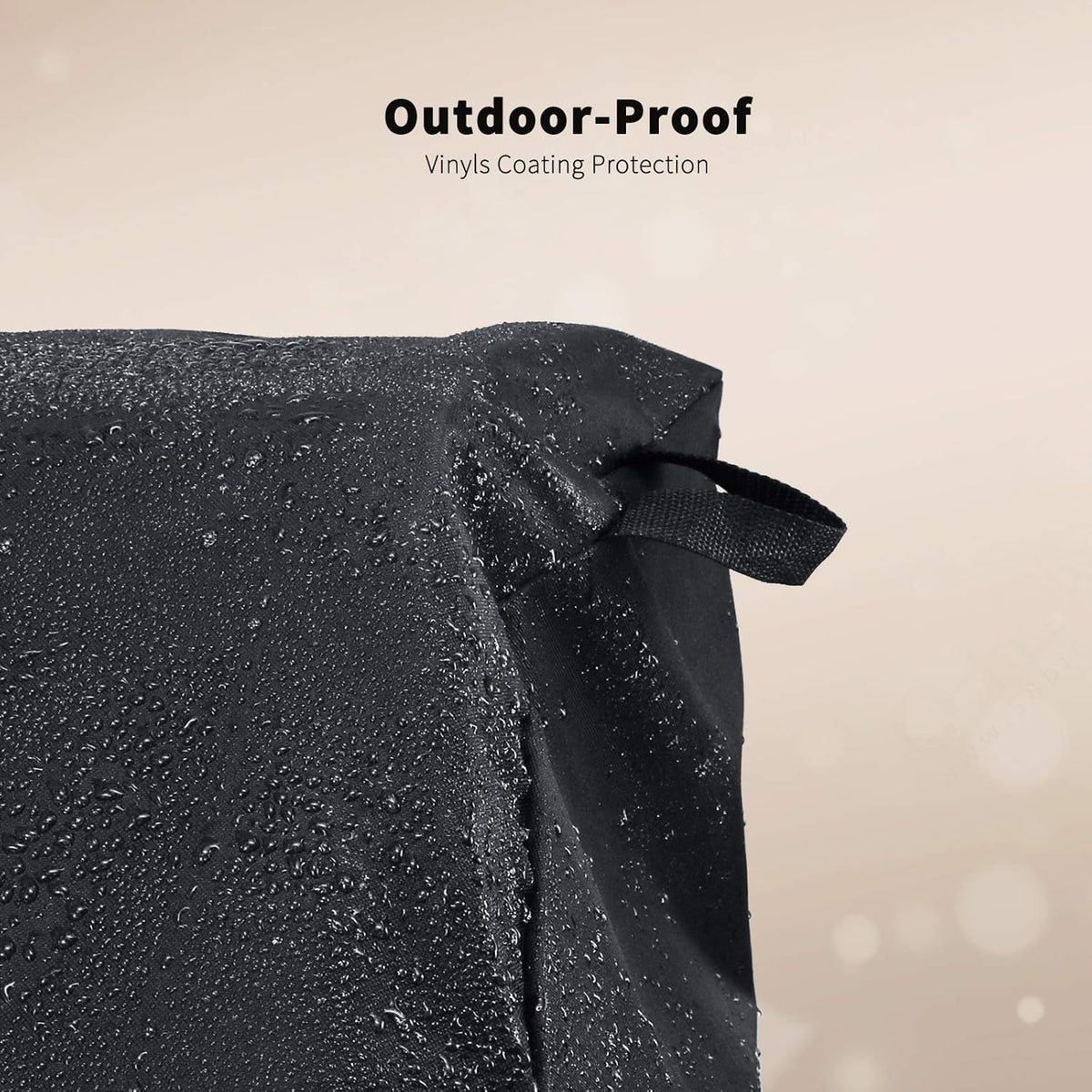 Black 600D Waterproof Griddle Cover with Support Pole J82211