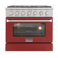 36 Propane Gas Dual Fuel Range with 4 Burners in Red A610576