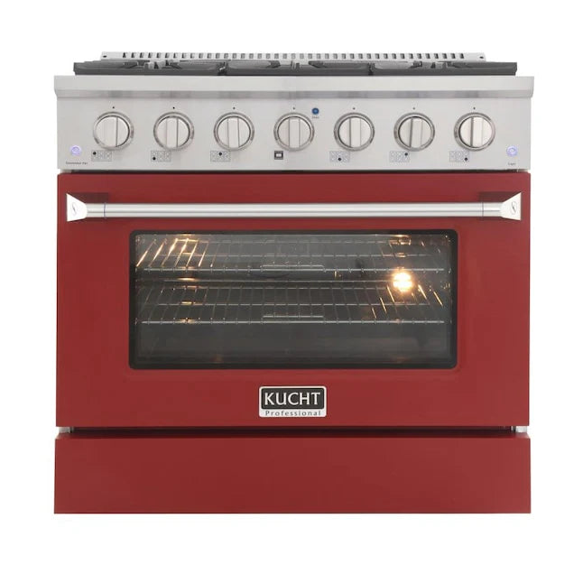 36 Propane Gas Dual Fuel Range with 4 Burners in Red A610576