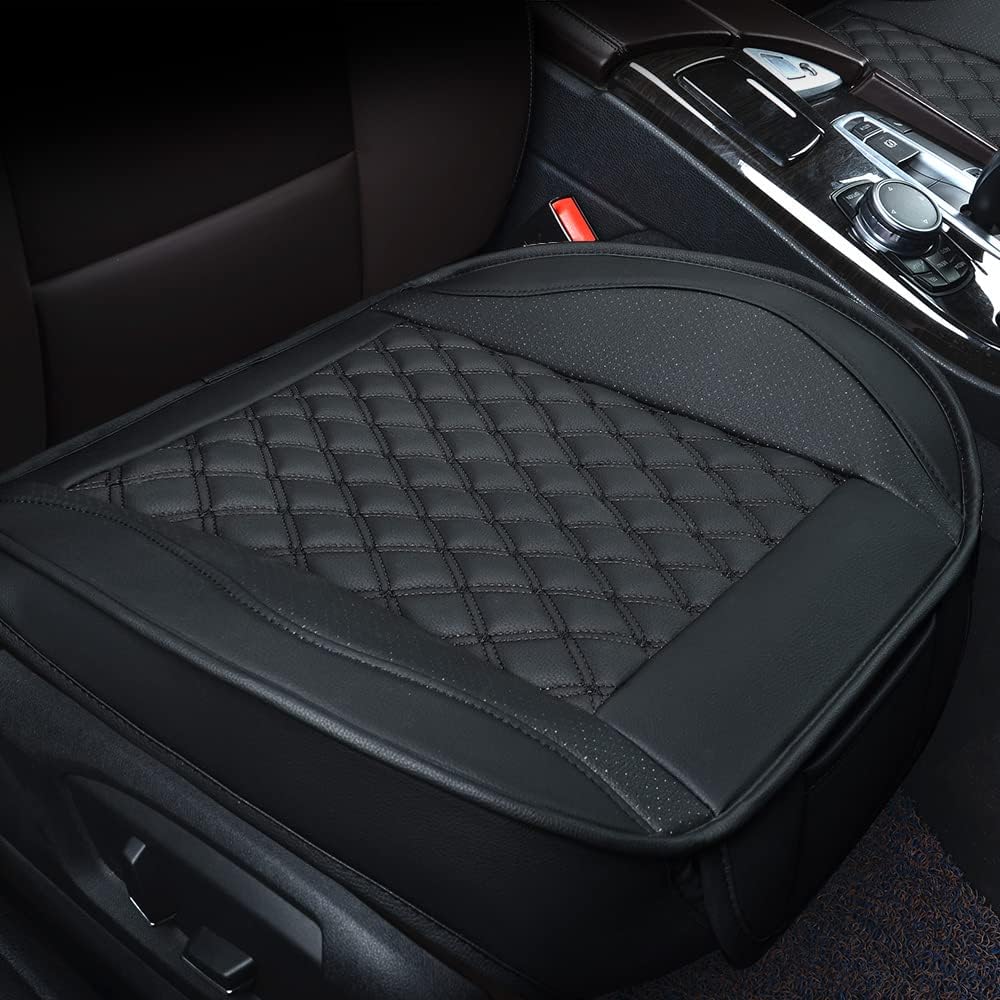 2 PCS Black Leather Car Seat Covers C649