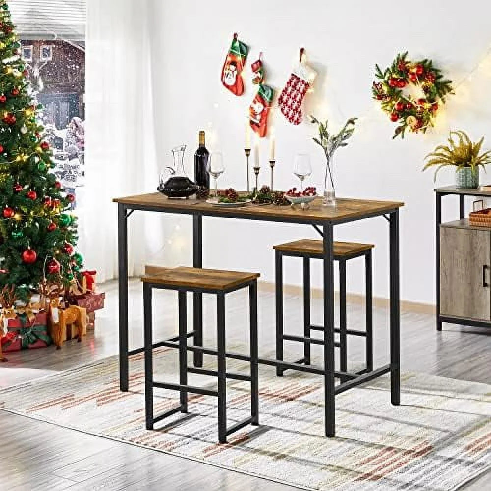 3 Piece Counter Height Dining Table with Stools Set of 2 R8864