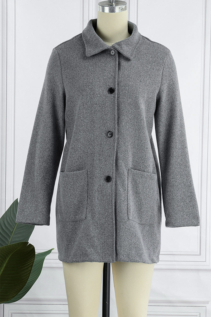Solid Color Mandarin Collar Outerwear P52023