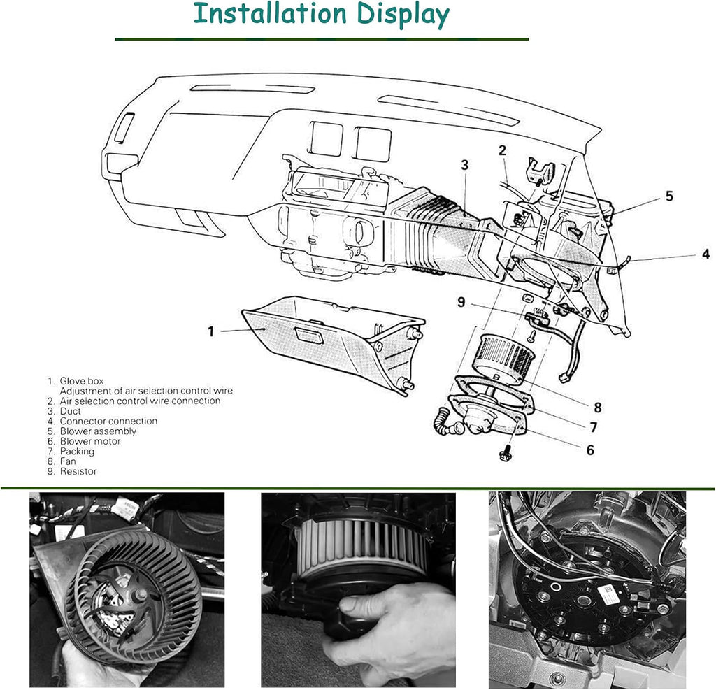 A/C Heater Blower Motor Assembly R9338