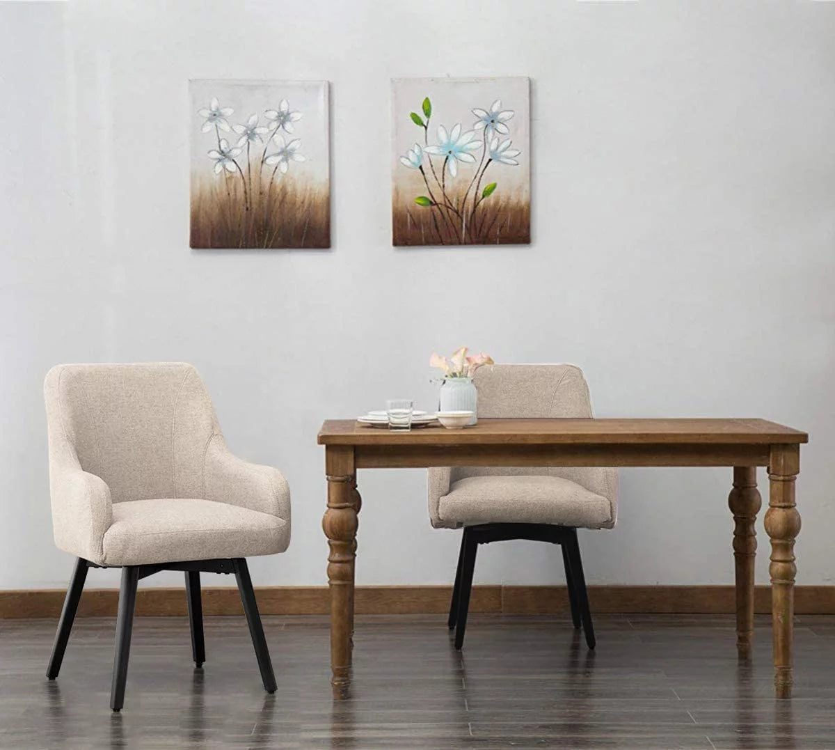 Swivel Upholstered Dining Chairs Set of 2 O26691