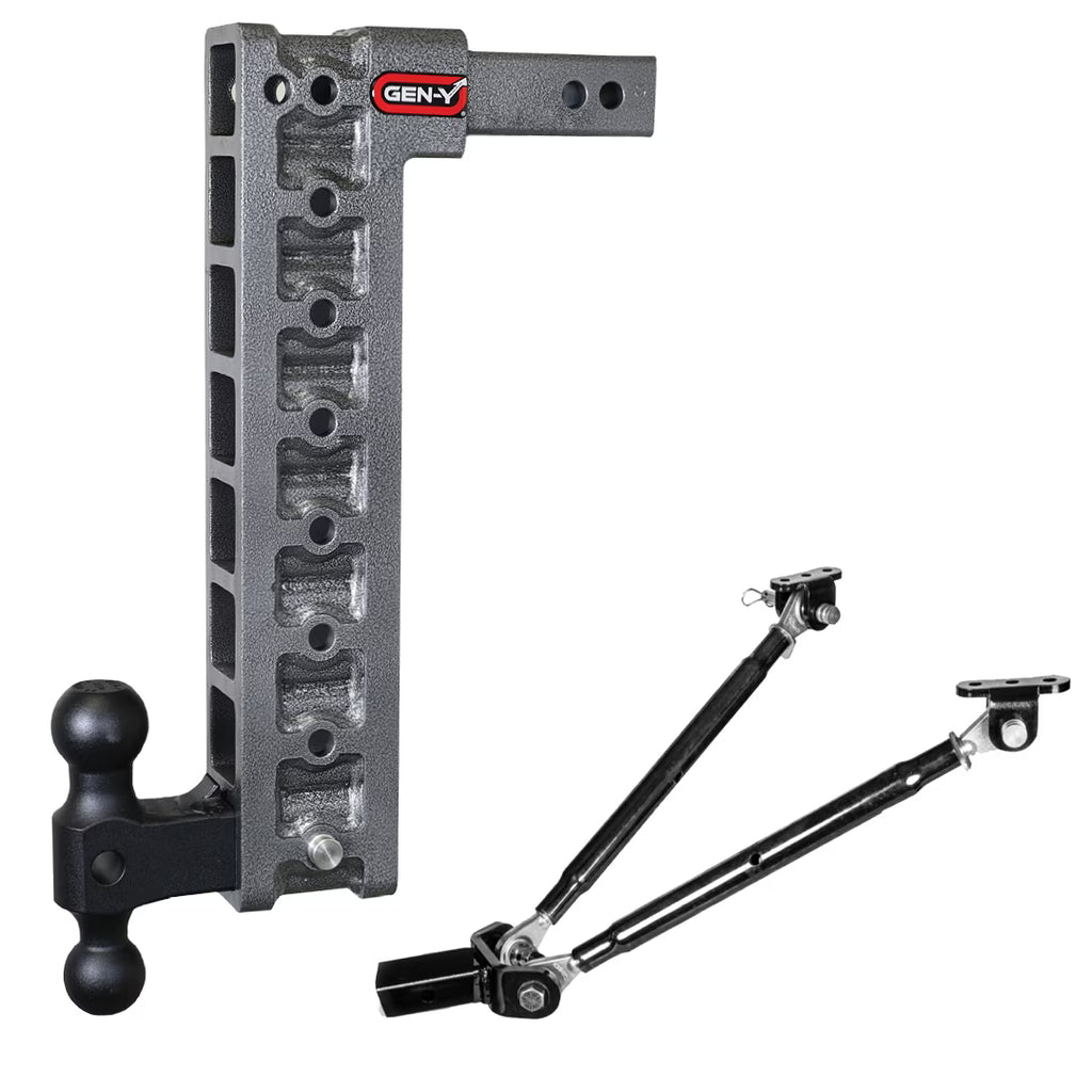 Adjustable 17.5" Drop Hitch with Dual-Ball Stabilizer Kit for 2" Receiver J367357