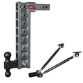 Adjustable 17.5" Drop Hitch with Dual-Ball Stabilizer Kit for 2" Receiver J367357