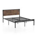 Queen Metal Platform Bed in Brown Q85499