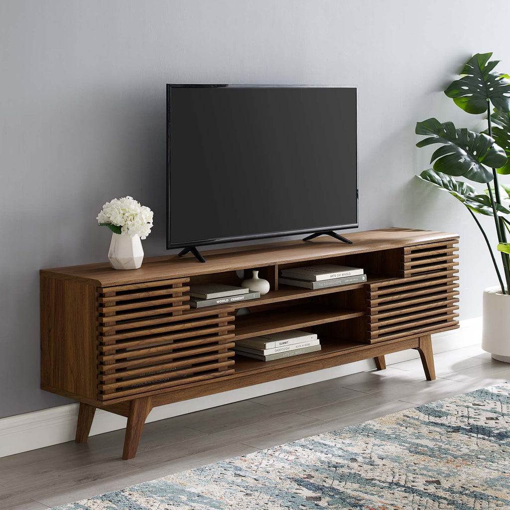 71" Walnut Media Console TV Stand I5245