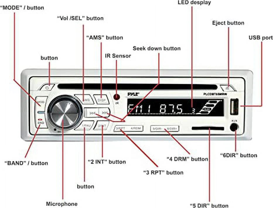 White Marine Bluetooth Stereo Receiver & 6.5 Inch Speaker Pair F412