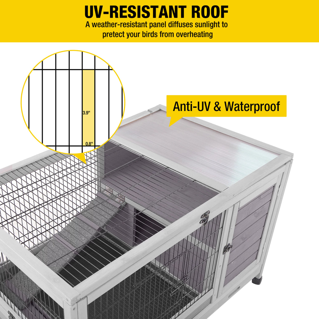 Rabbit Hutch Guinea Pig Cage with Tray U4500