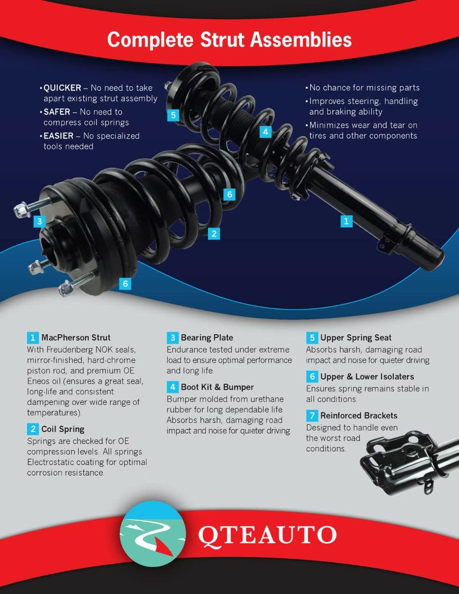 Front-Rear Quick Complete Strut-Shock For 2014-2018 Chevrolet Silverado 1500 RWD I1079