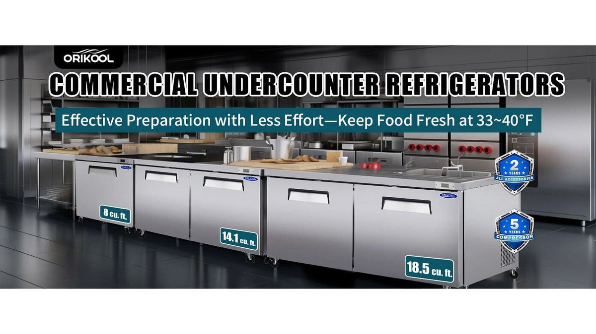 60" Stainless Steel Undercounter Work Top Refrigerator 18Cu.Ft B6071