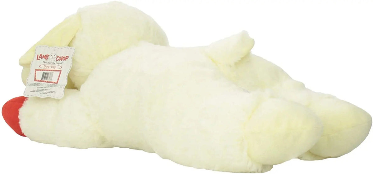 Jumbo White Plush Dog Toy with Squeaker, 24 inches I8348