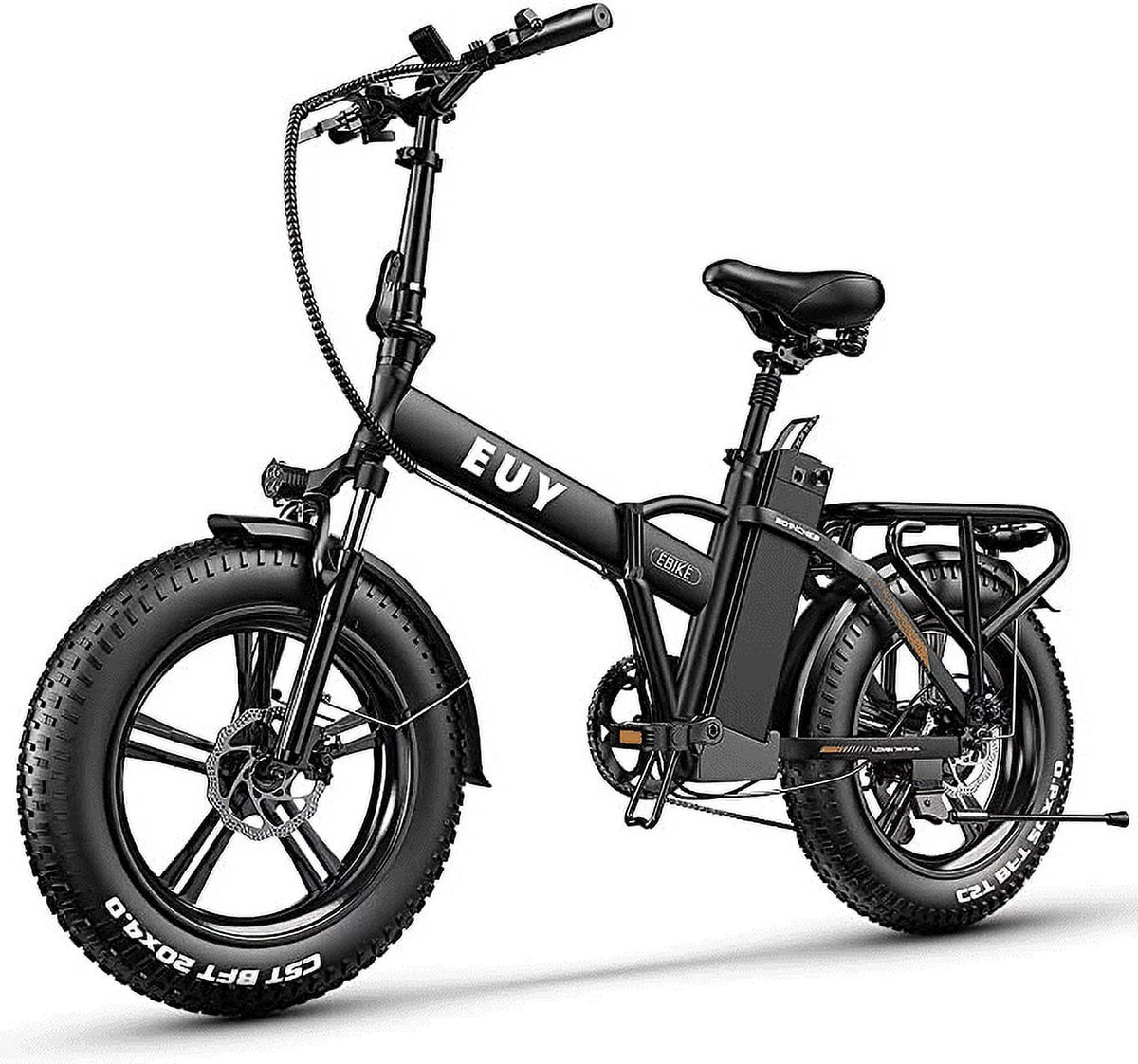20 Fat Tire Folding Electric Bicycle 750W Motor 48V 20Ah Battery Black W834496