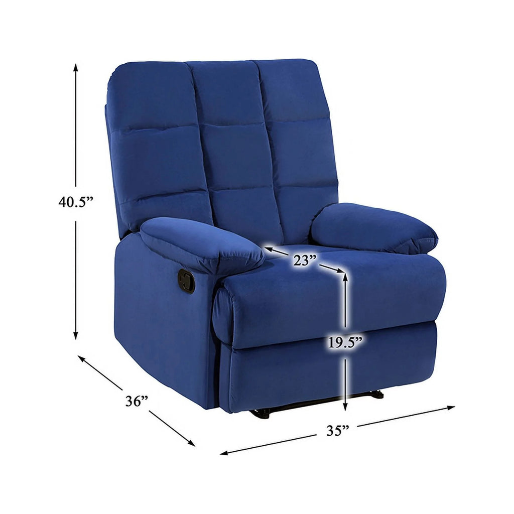 Blue Velvet Manual Recliner S89067