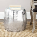 Silver Round Hammered Stool D70595