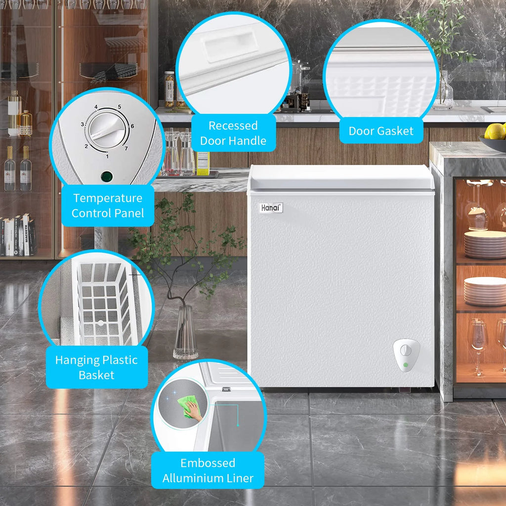 5.0 Cubic Chest Freezer with Removable Storage Basket H140400