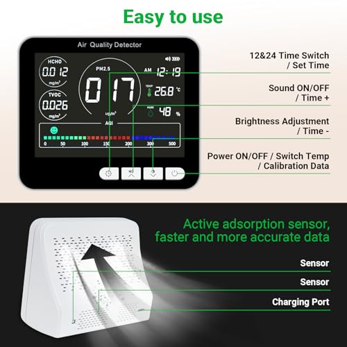 14 in 1 Air Quality Monitor with Beep Alarm T702