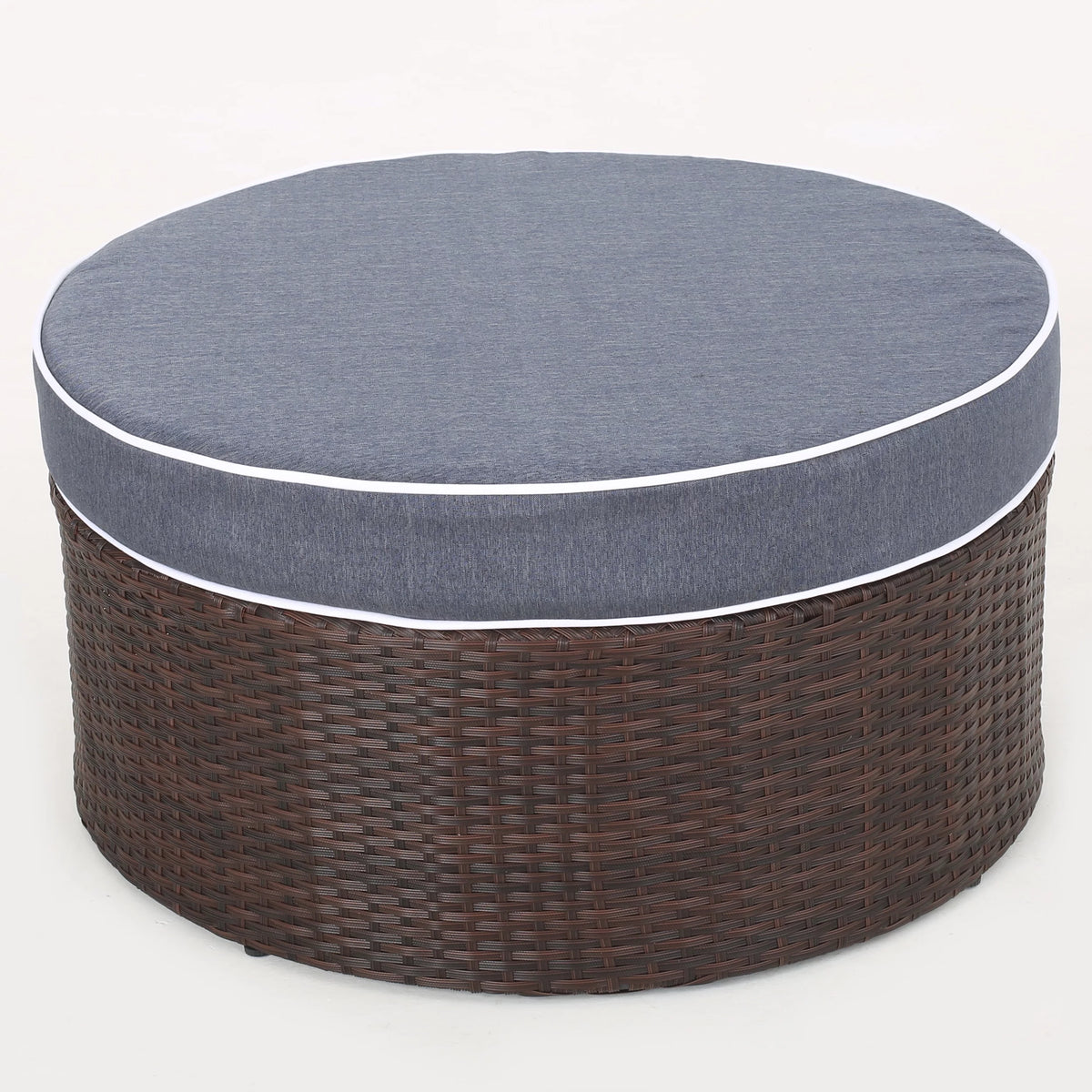 5 Piece Outdoor Wicker Seating Set with Ottoman and Cushions N8203
