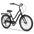 26 inch 7 Speed Step Through Cruiser Bicycle Matte Black W4395