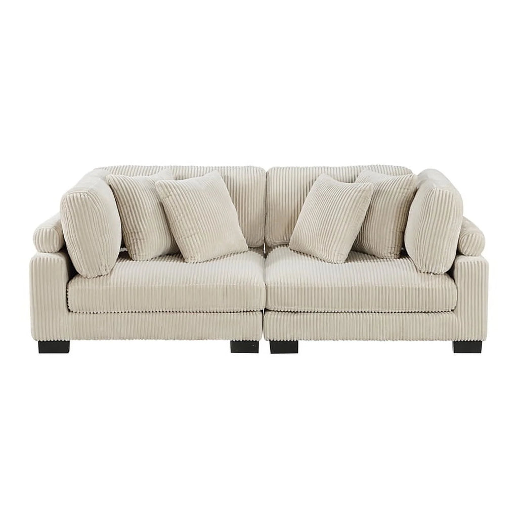 Beige Corduroy Loveseat R461