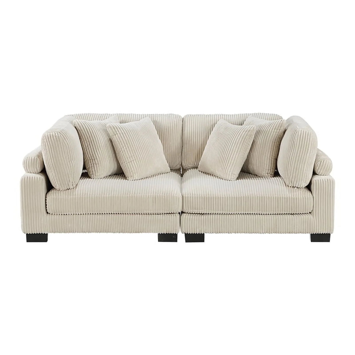 Beige Corduroy Loveseat R461
