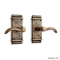 Antique Brass Solid Brass Passage Door Lever Set O449806