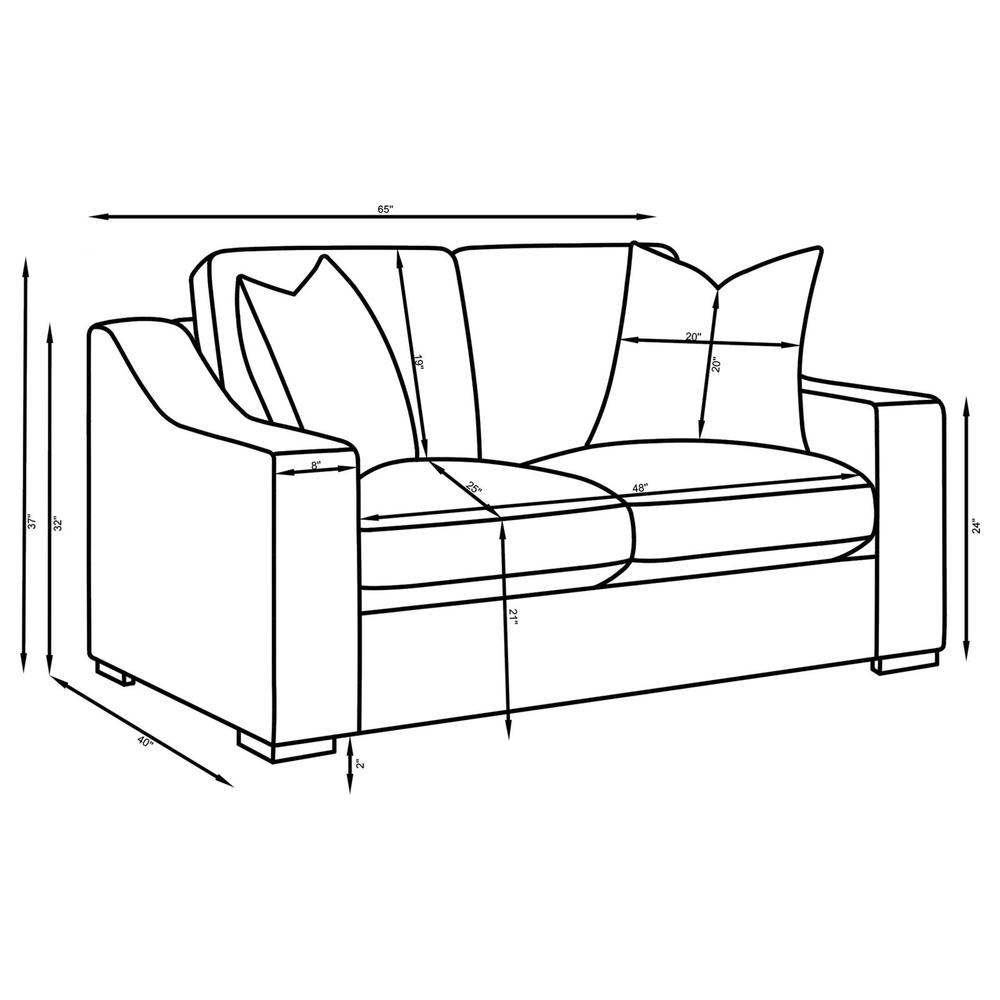 White 3-piece Fabric Upholstered Living Room Set Q5107