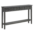 Gray 4-Drawer Console Table with Shelf I47165