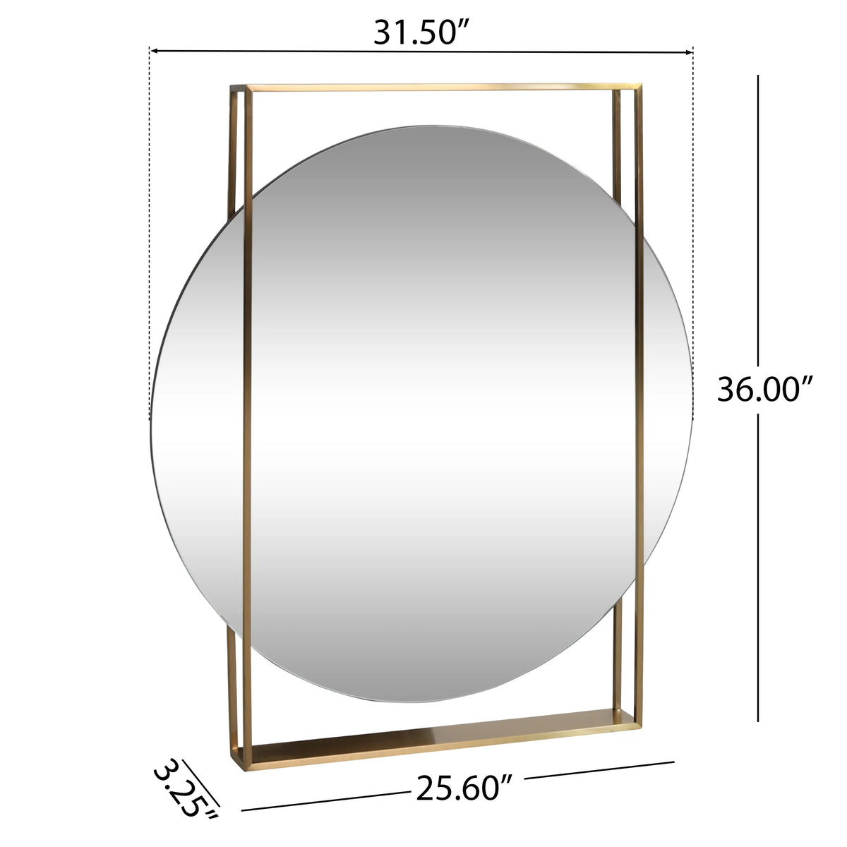 Wall Mirror, Brushed Brass X506414