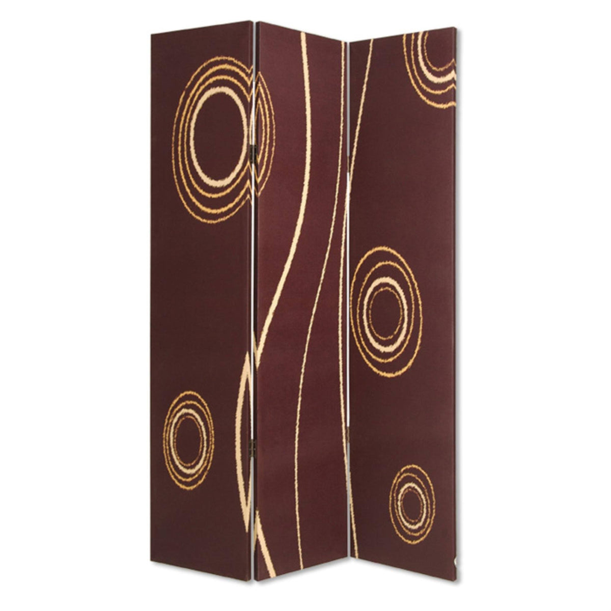 3 Panel Foldable Canvas Room Divider Brown and Yellow J6075