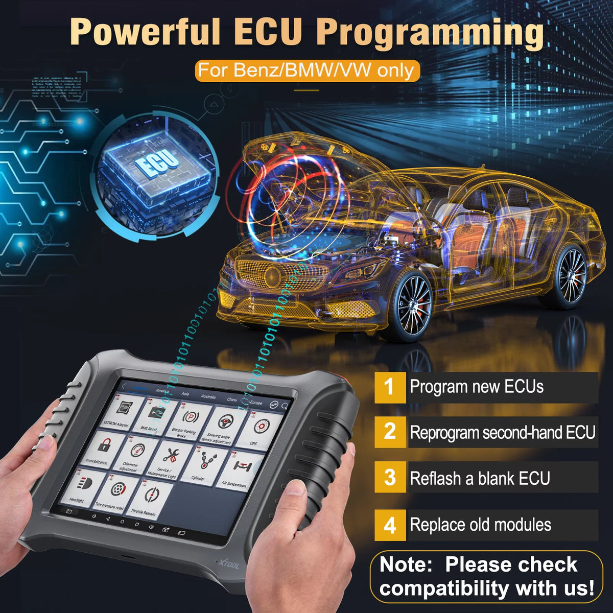 Automotive Diagnostic Scan Tool, Bi-Directional Bluetooth Car Scanner, 42 Services L962