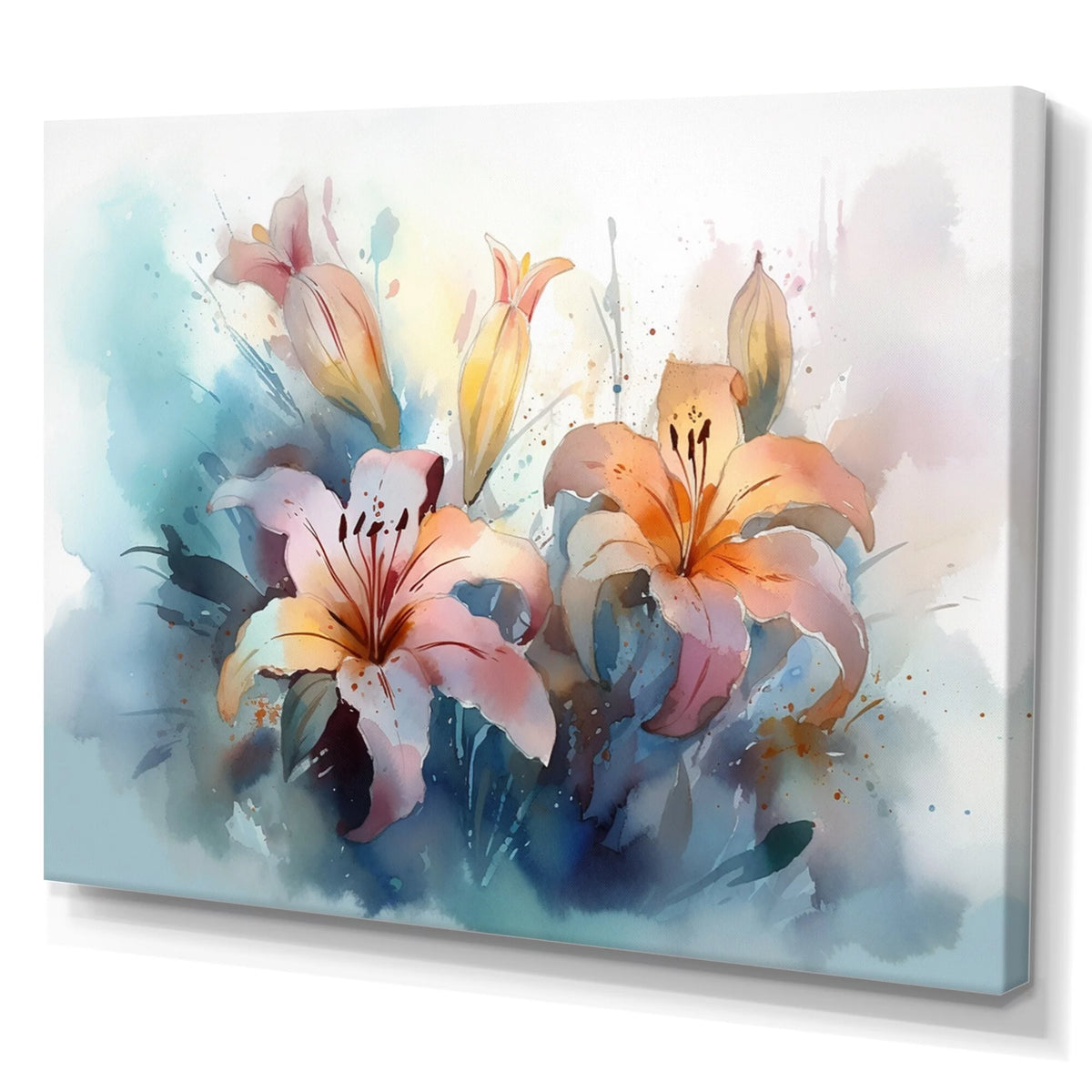 Floral Lily Canvas Wall Art 32 in. wide x 16 in. high U953577
