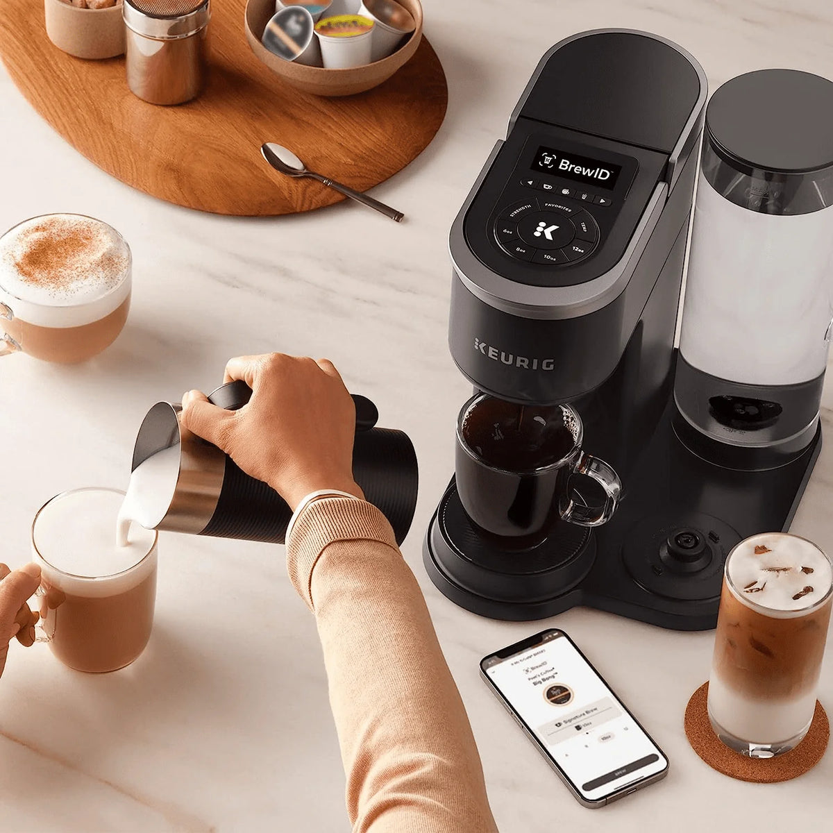 Black Single Serve Coffee, Latte and Cappuccino Maker D1149