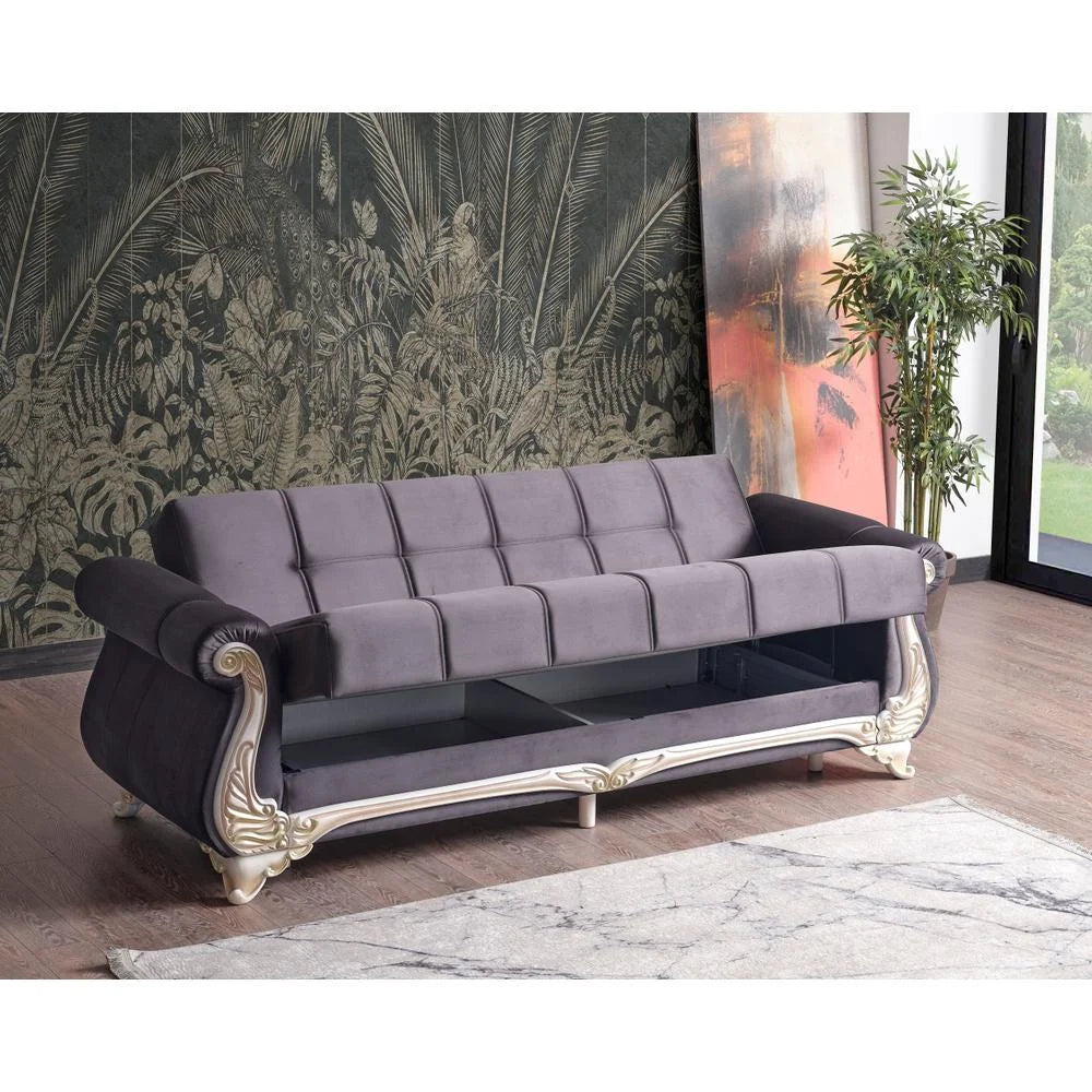 Anthracite Convertible Sleeper Loveseat C4532