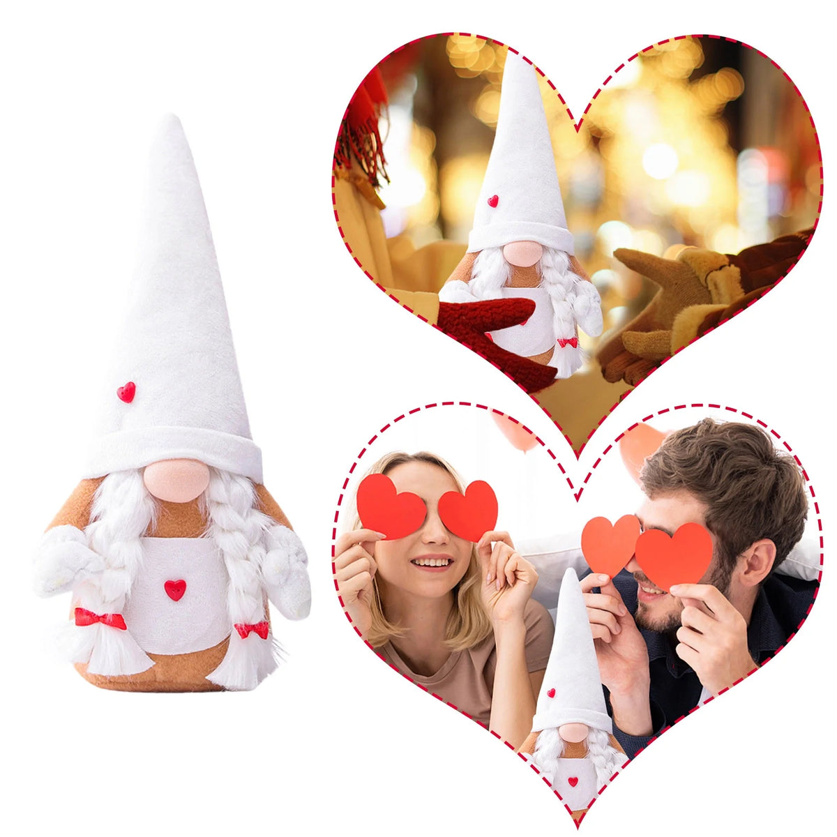 Colorful Ornament Set Doll Decoration 2PCS Concrete Yard Statues N96132