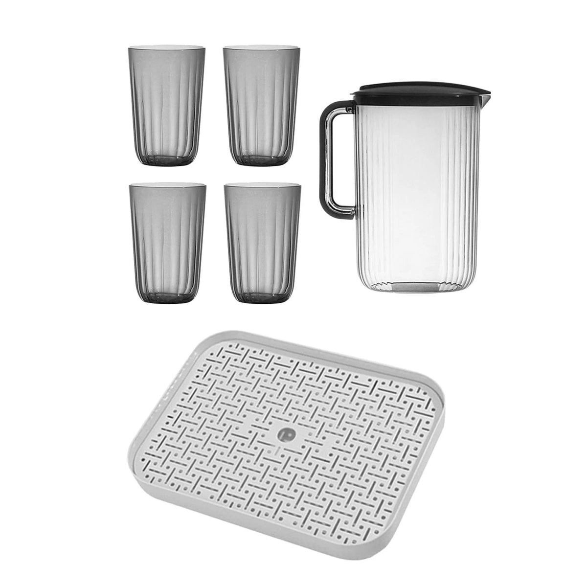 Gray 2000ml Fridge Pitcher with Lid, 6Pcs T728