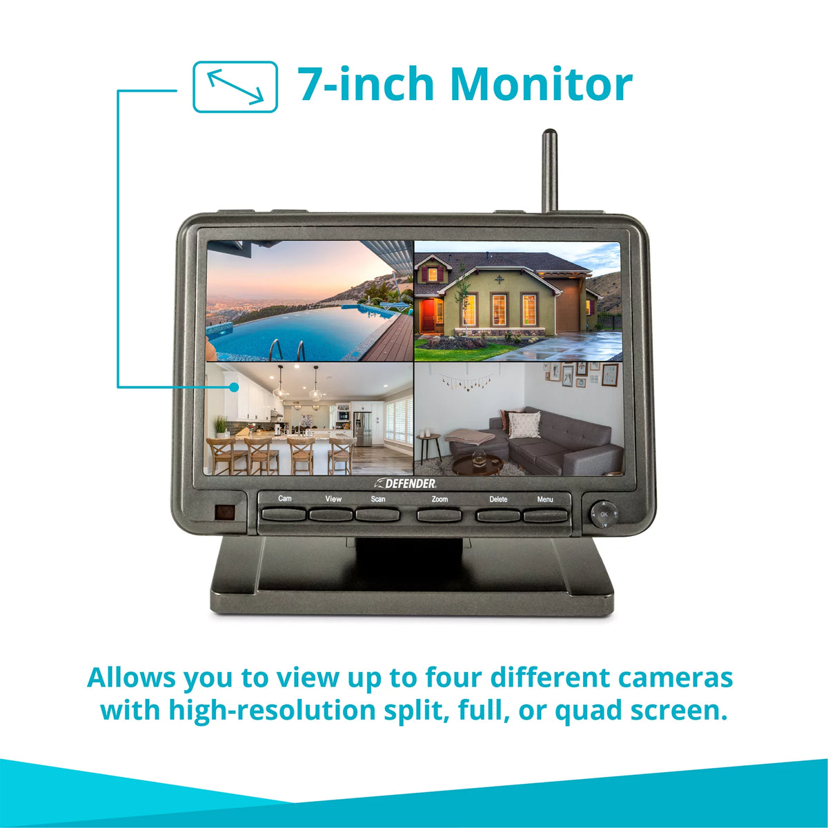 Security Camera System with 7 Display Monitor and 2 Night Vision Cameras L93443